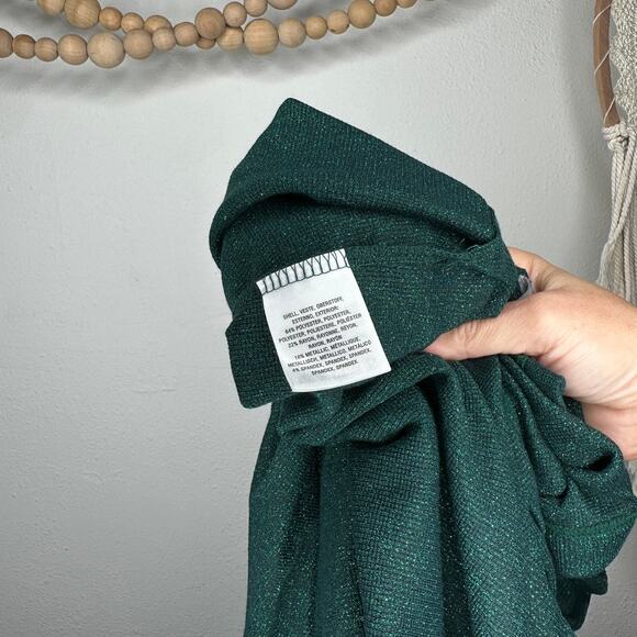 NEW Anthropologie Vanessa Virgnia Green Shimmer Metallic Knit Tunic - Picture 7 of 7